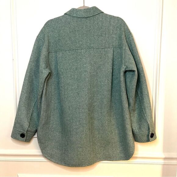 Rails Connie Wool Blend Shirt Jacket Shacket in Kelly Herringbone Size Large NWT - Picture 13 of 16